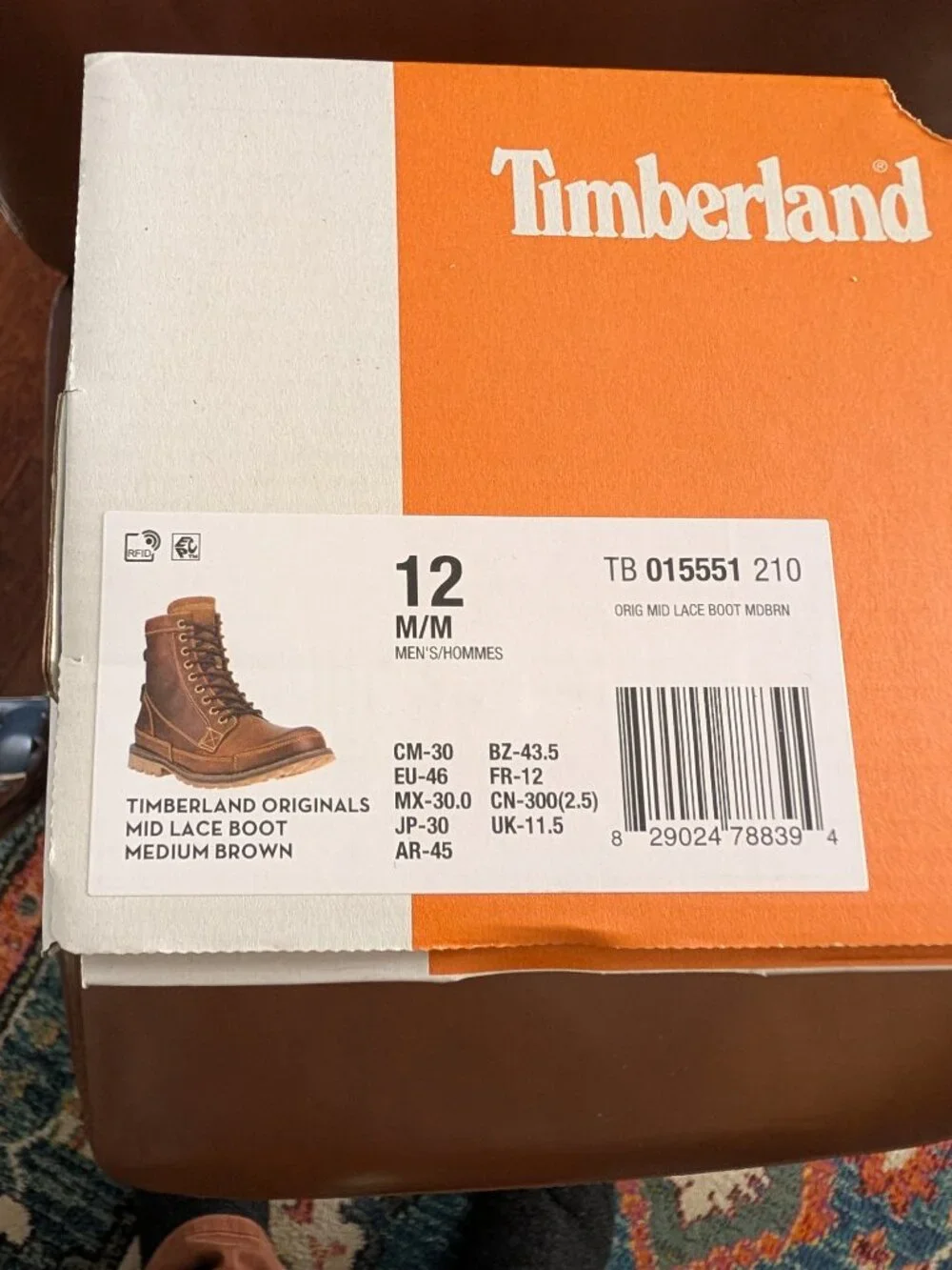 Men's Timberland Originals 6-Inch Leather Boot - Size 12